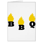 BBQ with flames icon Greeting Card