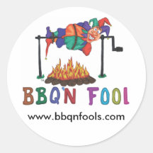 BBQNFOOL, www.bbqnfools.com Round Sticker
