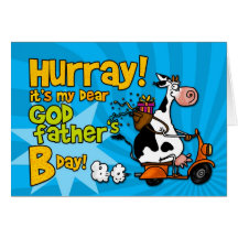 bd scooter cow - godfather greeting card
