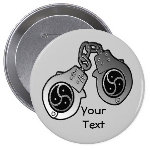 BDSM EMBLEM and Hand Cuffs Pinback Button