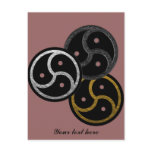 BDSM EMBLEM CHROME, GOLD and SILVER - Post Card
