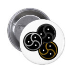 BDSM EMBLEM CHROME, SILVER and GOLD - Button