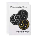 BDSM EMBLEM CHROME, SILVER, and Gold - Invitation
