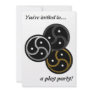 BDSM EMBLEM CHROME, SILVER, and Gold - Invitation