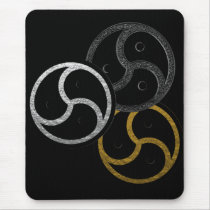 BDSM EMBLEM CHROME, SILVER and GOLD  - Mousepad