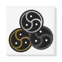 BDSM EMBLEM GOLD, SILVER and CHROME Magnet