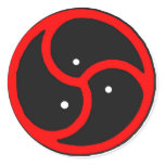 BDSM symbol black~red Round Stickers