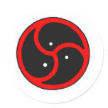 BDSM symbol black~red Round Stickers