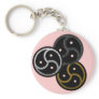 BDSM Symbol Gold, Chrome and Silver Keychain