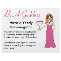 Be A Goddess, Have A Mammogram Wine Goddess BCA Full Color Flyer