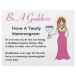 Be A Goddess, Have A Mammogram Wine Goddess BCA flyers