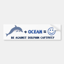 BE AGAINST DOLPHIN CAPTIVITY BUMPER STICKERS