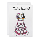BE- Cartoon Penguins Bridal Shower Invitations