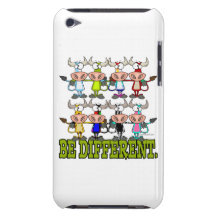 BE DIFFERENT funny funky cows Barely There iPod Covers