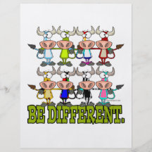 BE DIFFERENT funny funky cows Flyer Design