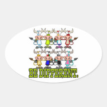 BE DIFFERENT funny funky cows Sticker
