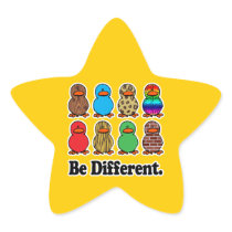 be different funny pattern ducky ducks star sticker