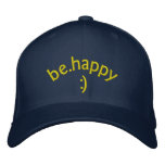 be.happy :) embroidered hats