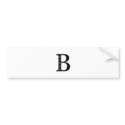 Be Happy (on the inside...black) Bumper Sticker by upnorthpw
