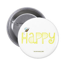 Be Happy Pinback Buttons