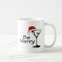 Be Merry Christmas Martini Mugs