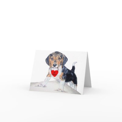 Be MIne Bagel the Beagle Notecard by mozache