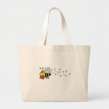 Be mine - Cute Bee holding a heart Bag