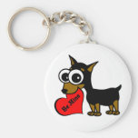 Be Mine Cute Miniature Pinscher Keychain