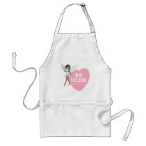 Be Mine Heart Candy Black Hair Angel Design Aprons