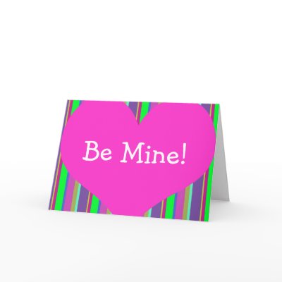 Be Mine Hot Pink & Bright Green Valentine's Day Cards by AntiqueImages