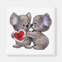 Be Mine Koalas Fridge Magnets
