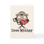 Be Mine Love Monkey Valentine Blank Greeting Card