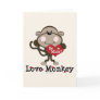 Be Mine Love Monkey Valentine Blank Greeting Card