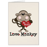 Be Mine Love Monkey Valentine Blank Greeting Card
