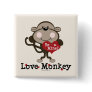 Be Mine Love Monkey Valentines Day Button
