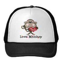 Be Mine Love Monkey Valentines Day Hat