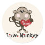 Be Mine Love Monkey Valetine's Day Stickers