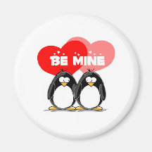 Be Mine Penguins Magnets