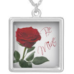 Be Mine Red Rose Necklace