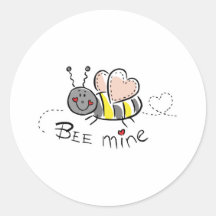be mine valentine bee sticker