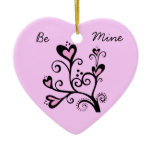 Be Mine Valentine Pink Heart Tree Ornaments