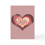 Be Mine Valentines Day Retro Heart Greeting Card