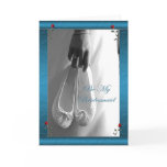 Be My Bridesmaid Blue Satin Card