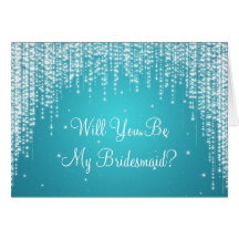 Be My Bridesmaid Night Dazzle Blue Card