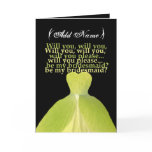 Be My Bridesmaid with LIME GREEN Gown cards