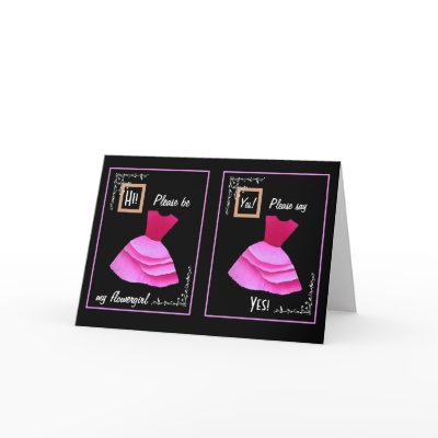 Be My Flower Girl Wedding Card - Pink by JaclinArt