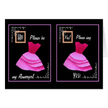 Be My Flower Girl Wedding Card - Pink