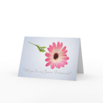 Be my Junior Bridesmaid - pink daisy Card