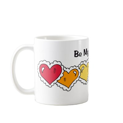 Be My Valentine (LGBT Rainbow Hearts) Coffee Mug by LushLaundry