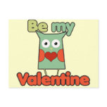 Be my Valentine Owl Postcard